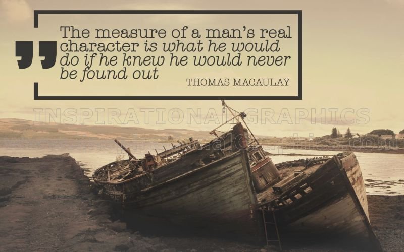 Measure Of A Man's Real Character by Thomas Macaulay Inspirational Quote Graphic [1903-11827]