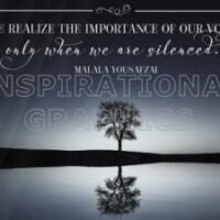 Importance Of Our Voices by Malala Yousafzai Inspirational Quote Graphic [1919-12005]