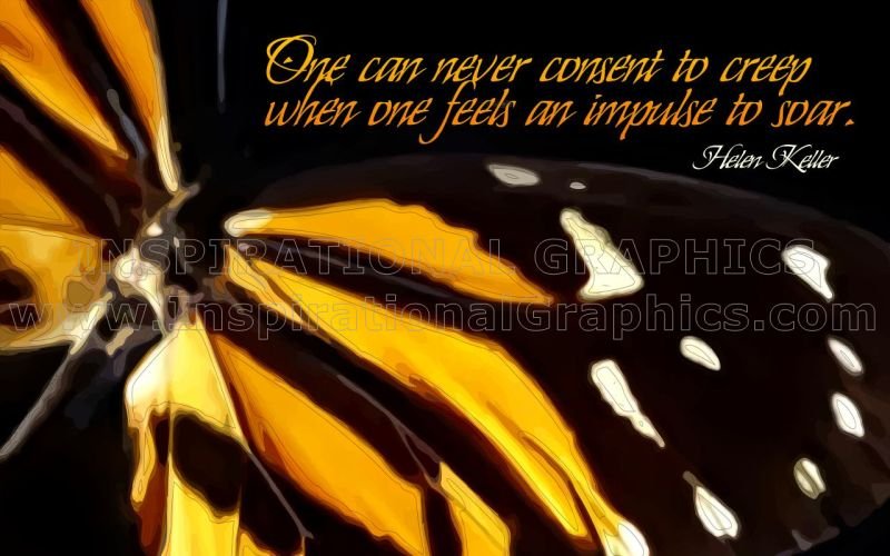 Impulse To Soar by Helen Keller Inspirational Quote Graphic [143-6575-2010-02]