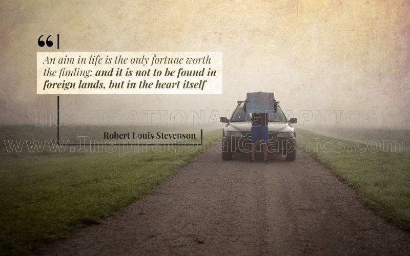 Aim In Life by Robert Louis Stevenson Printable Inspirational Quote Graphic [2636-15064-2020-10]