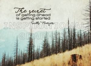 Secret Of Getting Ahead by Sally Berger Printable Inspirational Quote Graphic [3339-18526-2024-03]